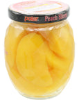 MW Polar Peach Slices in Light Syrup glass jar 10oz pack of 12