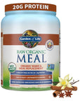 Garden of Life Meal Replacement Vanilla Chai Powder 14 Servings Organic Raw Plant Based Protein Powder Vegan GlutenFree 16 Ounce