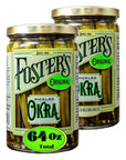 Fosters Pickled Okra  32oz  2 pack  Traditional Pickled Vegetables Recipe perfected over 30 years  GlutenFree Okra Pickles  NO Preservatives Pickle Okra