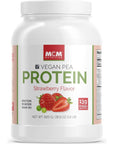 MCM Nutrition - Vegan Protein Powder (Strawberry Flavor) - Non-Dairy & Non-Gluten Plant Based Protein Powder - Delicious, Vegan Protein Shake with Pea Protein (1.8 LB) - (20 Servings)