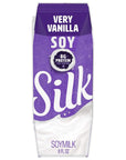 Silk ShelfStable Soymilk Singles Very Vanilla DairyFree Vegan NonGMO Project Verified 8 oz 18 Pack