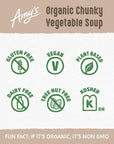 Amy’s Soup, Vegan Chunky Vegetable Soup, Gluten Free, Made with Organic Vegetables, Canned Soup, 14.3 Oz (12 Pack)