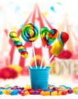 Carnival Lollipops Rainbow Twist Swirls and Round Lollipops Unicorn Party Favors  Individually Wrapped Rainbow Candy Suckers  Lollipops Great for Birthday Parties Unicorn Pinata 100 Count