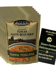 Alessi Authentic Italian Dry Soup Mix  Tuscan White Bean Zuppa Toscana 6 Ounces  6 Count  Plus Recipe Booklet Bundle