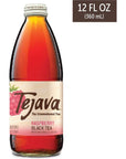 Tejava Raspberry Black Iced Tea 4 Pack 12oz Glass Bottles Unsweetened NonGMO Kosher No Sugar or Sweeteners No calories No Preservatives Brewed in Small Batches