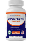 Vitamatic Apple Pectin 700 mg 120 Vegetarian Capsules - Dietary Fiber - Promotes Healthy Intestinal Health*