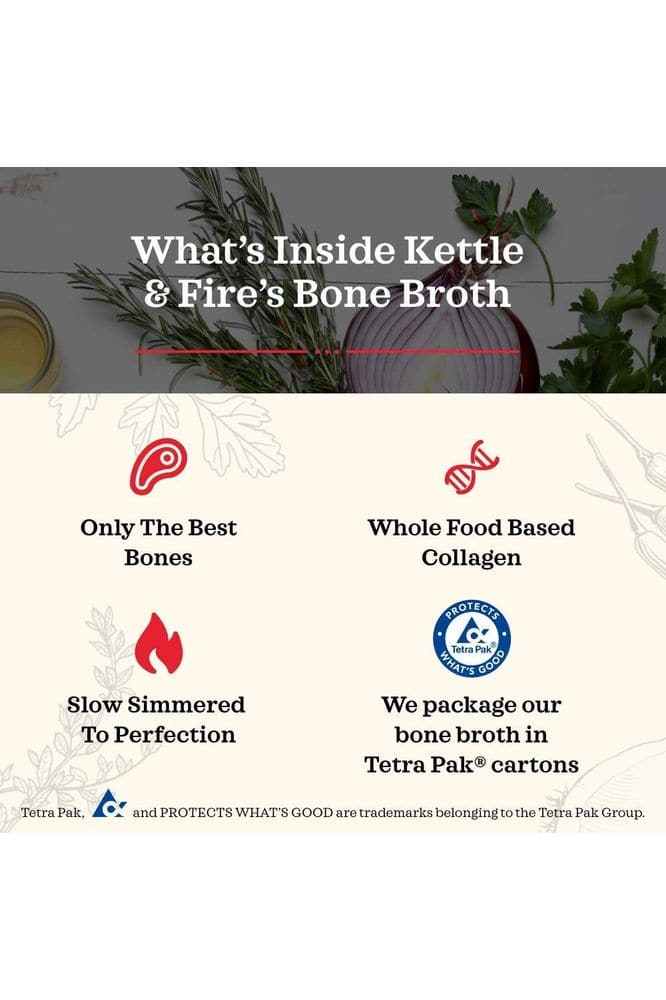 Butternut Squash Chicken Bone Broth Soup by Kettle and Fire, Pack of 4, Gluten Free Collagen Soup on the Go, Paleo, 9 g of protein, 16.2 fl oz