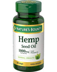 Nature's Bounty Hemp Seed Oil, Herbal Supplement, 1000mg Cold Pressed Oil, 30 Softgels