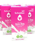 Schreiber Skim Milk Shelf Stable Milk Low Fat with Vitamin A  D 32 oz 6 Pack