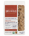 DeLallo Organic Whole Wheat Farfalle, Bow Ties Pasta, 1lb Bag