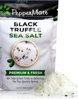 Black Truffle Sea Salt Blend - 12 oz. Sophisticated Umami Coarse Salt for Salt Grinder - Truffle Seasoning for Steak, Chicken, Popcorn, Barbecue, and More - Premium Spices and Seasonings by PepperMate