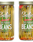 Safie Foods HandPacked Dill Pickled Beans 2Pack 26 oz Jars Hot  Tangy Dill