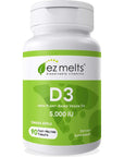 EZ Melts Dissolvable Vitamin D3 5,000 IU, Sugar-Free, 3-Month Supply