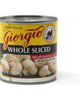 Giorgio Whole Sliced Mushrooms Bundle  6 x 4 Oz Cans of Giorgio Mushrooms Sliced and Whole Bundled with JFS Recipe Card