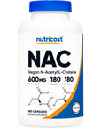 Nutricost N-Acetyl L-Cysteine (NAC) 600mg, 180 Capsules - Non-GMO, Gluten Free