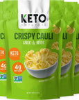 Cauliflower chips Keto bites low carb cauliflower thins (Garlic & Herbs 4 Pack) healthy vegetable chips & crisps gluten free cauliflower bites snacks