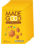 MadeGood Star Puffed Crackers, Cheddar, 6 Bags (4.26oz Each) Gluten Free Crackers