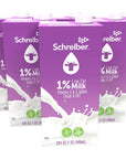 Schreiber Milk 1 Shelf Stable Milk Low Fat with Vitamin A  D 32 oz 6 Pack