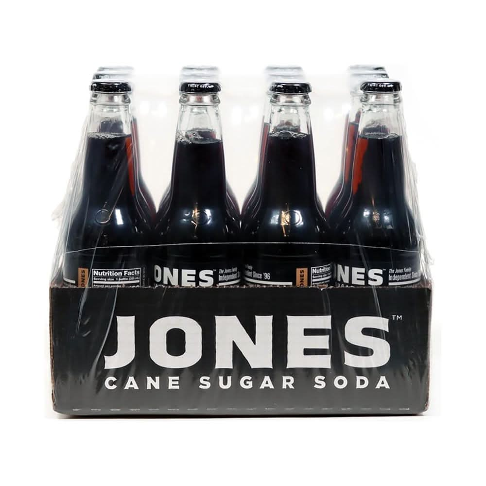 Jones Soda Co Root Beer Soda Flavor  100 Cane Sugar Soda  Craft Soda Pop  Soda Soft Drinks  12 Oz Glass Bottle Soda  12 Pack Soda