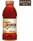 Tejava Unsweetened Peach Iced Tea 169 Ounce PET Bottles Natural NonGMOVerified Rainforest AllianceCertified 12 Pack