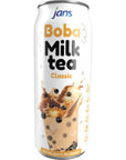 Jans Boba Milk Tea Original Flavor Thick Sweet and Creamy Milk tea beverages with tapioca bubble boba milky boba taiwanese tea 169 fl oz per can Pack of 6