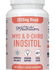 Myo-Inositol & D-Chiro Inositol | Hormone Balance for Women | Ideal 40:1 Ratio | Myo Inositol 2000mg, D Chiro 50mg | Vitamin B8 to Regulate Menstrual Cycle & Support Ovarian Health | SM Nutrition