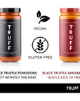 TRUFF Pasta Sauce Bundle, Black Truffle Marinara and Spicy Marinara | Flavorful Pair of Regular and Spicy Tomato Sauce for Pasta, Pizza, and More | Non-GMO, Vegan, Bundle of 2