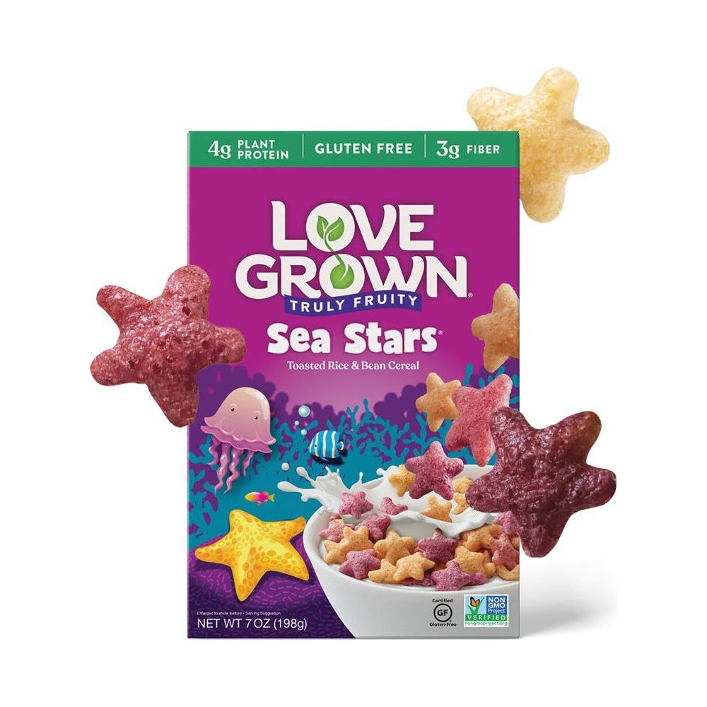 Love Grown Fruity Sea Stars Cereal, 7oz, Pack of 6