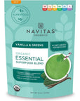 Navitas Organics Essential Superfood Protein Blend, Vanilla & Greens, 8.4oz. Bag,10 Servings - Organic, Non-GMO, Gluten-Free, Plant-Based Protein