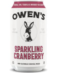 Owens Sparkling Cranberry Premium Cocktail Mixer Made with Pure Cane Sugar and No High Fructose Corn Syrup  82oz Cans 24 pack