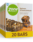 ZonePerfect Protein Bars 10g Protein 18 Vitamins  Minerals Nutritious Snack Bar Salted Caramel Brownie 20 Bars