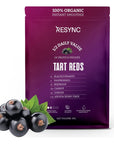 RESYNC 100 Organic Instant Smoothie  Reds Superfood Smoothie Powder ½ DV of Fruits  Veggies With 5g of Fiber Per Pouch PlantBased 0 Added Sugar No Artificial Colors Tart Reds 1 Pouch