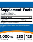 Nutricost L-Lysine 1000mg, 250 Capsules - 500mg Per Cap, Gluten Free, Non-GMO