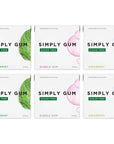 Simply Gum Sugar Free Chewing Gum 15 Count Pack of 6 Variety