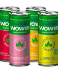 Wowie  Infused Sparkling Beverage for Stress and Anxiety Relief  AllNatural Low Calorie  Nonalcoholic  Herbal Adaptogens Drink  12oz Sleek Can