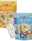 Gin Gins Ginger Candy Variety Pack of 2 Bundle  1 of each flavor Gin Gins Super Strength Ginger Candy Gin Gins Double Strength Hard Ginger Candy Organic Vegan Gluten Free Ginger Chews Candy