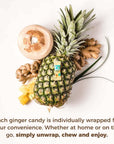 Prince of Peace Pineapple Coconut Ginger Chews  Candied Ginger  4 oz bag  Candy Pack  Natural Candy  Healthy Snack  Vegan and GlutenFree