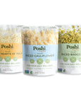 POSHI Riced Vegetables Variety Pack  Ready to Eat All Natural Non GMO Low Calorie  Carb Gluten Free Vegetable Rice Fully Cooked Meals On The Go PlantBased Healthy Veggies 7oz 6 Pack