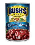 BUSHS BEST 16 oz Canned Dark Red Kidney Beans Source of Plant Based Protein and Fiber Low Fat Gluten Free Pack of 12