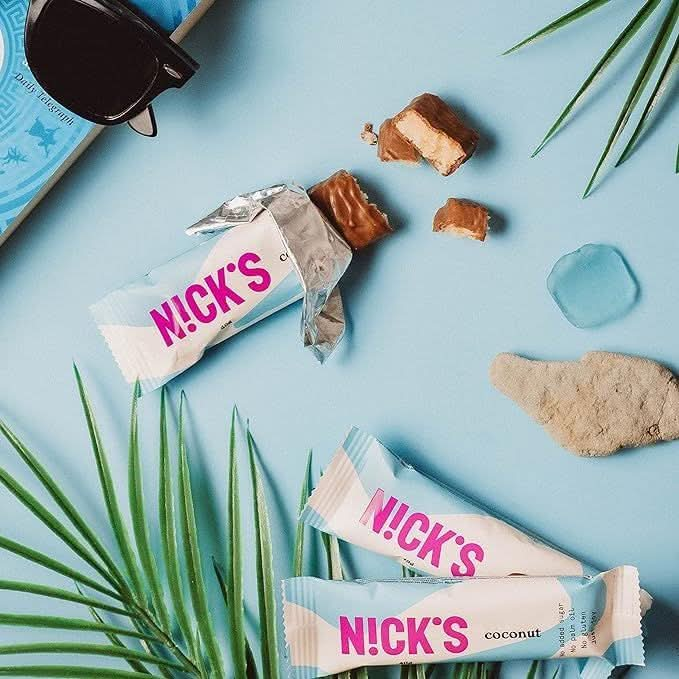 NICKS Keto Chocolate Candy Bars Variety Pack No Added Sugar Coconut Gluten Free Sweets Low carb Candy Snack Bar Multipack 15x40g