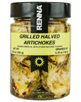 Renna Grilled Roasted Halved Artichokes preserved in oil 1058 oz Heart Mediterranean flavor Specialty Imported Food Product of Italy