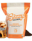 Bizzy Organic Cold Brew Coffee  Breakfast Blend  Coarse Ground Coffee  MediumLight Roast  Micro Sifted  Specialty Grade  100 Arabica  2 LB