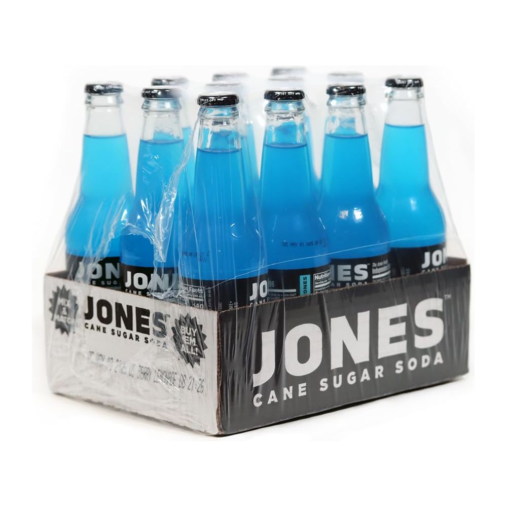 Jones Soda Co Berry Lemonade Soda Flavor  100 Cane Sugar Soda  Craft Soda Pop  Soda Soft Drinks  12 Oz Glass Bottle Soda  12 Pack Soda