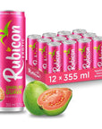 Rubicon Sparkling Guava Beverage  Pack of 12 12 Fl Oz Cans  Fruit Flavor Carbonated Drink  90 Calories per Can  Made with Real Fruit Juice  AllergenFree  Vegan Friendly  No Artificial Sweeteners