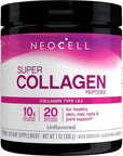 NeoCell Super Collagen Powder, 10g Collagen Peptides per Serving, Gluten Free, Keto Friendly, Non-GMO, Grass Fed, Paleo Friendly, Healthy Hair, Skin, Nails & Joints, Unflavored, 7 Oz