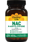 Country Life - NAC (N-Acetyl Cysteine), 750 mg - 60 Vegetarian Capsules