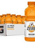 Gatorade G Zero Thirst Quencher Orange 12 ounce Pack of 12  Gatorade Sports Drink  Prime Hydration Drink