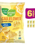 Real Food From The Ground Up Cauliflower Chips - 6 Pack Snack Bags (Salt & Vinegar, 6 Pack)