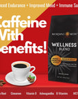 Morning Medic Wellness Coffee with Ashwagandha MCT Oil Maca Root Vitamin B6 Vitamin B12 Vitamin D and Cinnamon Ground Coffee Medium Roast 12 oz