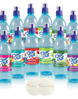 Clear Fruit Water  Variety Pack  12 Flavored Water Bottles of 169 fl oz Each  Liquid Hydration Refreshing and Delicious with Snacktix coaster included